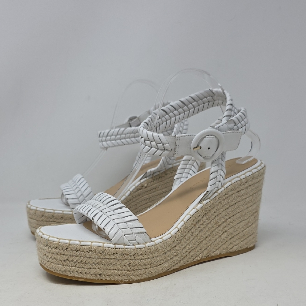 Veronica Beard White Braided Wedge Sandals Size 11